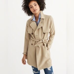 - Abercrombie Light Tan Drapey Trench Coat